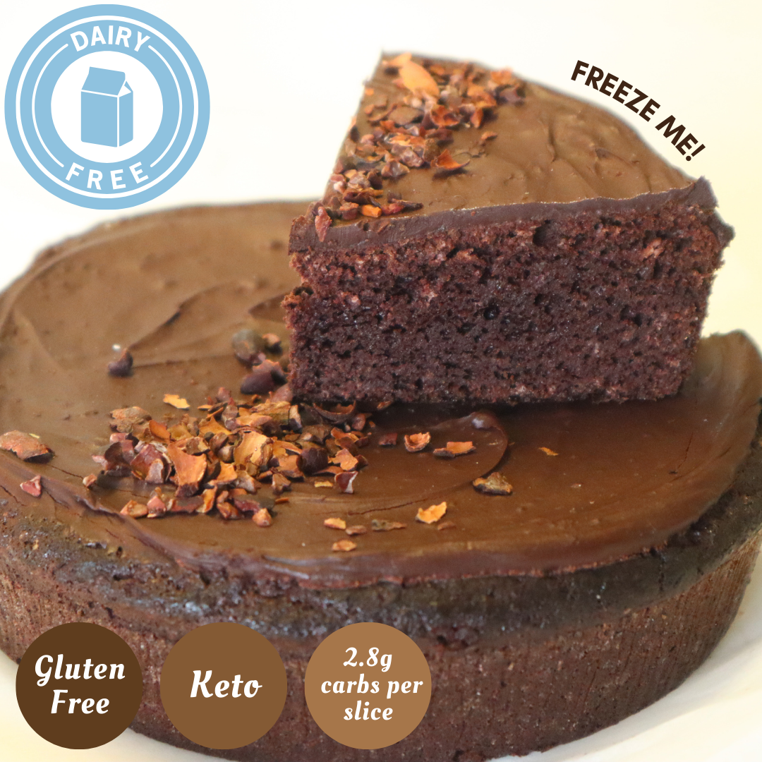 DAIRY FREE Round Keto Chocolate Fudge Cake (360g)