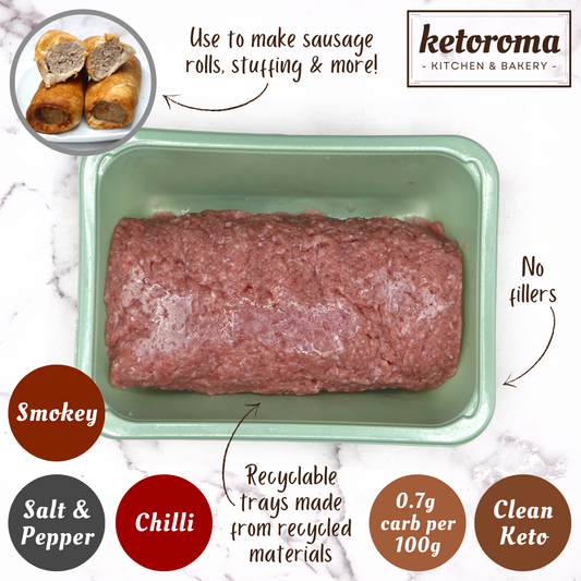 Keto Pork Sausage Meat (400g) - 3 flavours